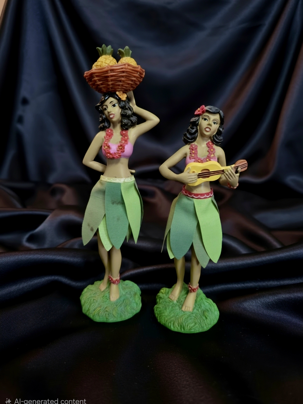 Hawaiian Hula Girl Bath & Body Figurine Set - Green